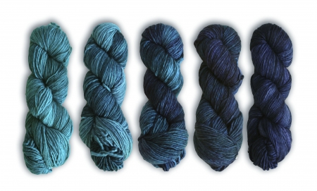 vyprodno SADA 5-ti paden - Merino Worsted - PARIS TEAL SET